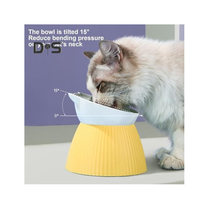 Erhöhter Futternapf für Haustiere, geneigter erhöhter Katzennapf, rutschfester Anti-Erbrechen-Katzennapf, Futternapf in Katze