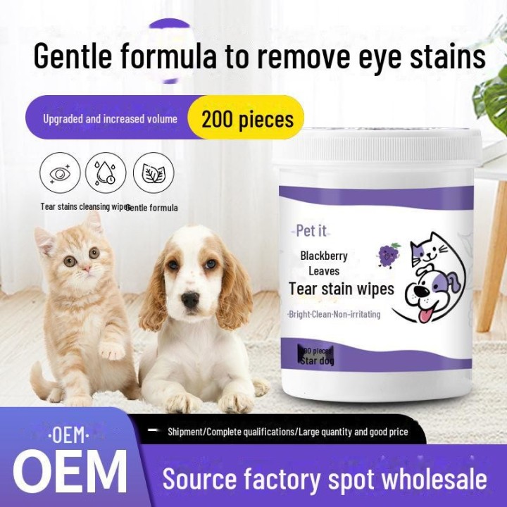 Tränenflecken-Reinigungstücher für Katzen und Hunde – 200 Stück 200 tablets