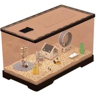 Buccvut Hamsterkäfig für kleine Tiere, transparent, zum Selbermachen, zum Ausbrechen von Kauspielzeug, leicht zu züchten, Ein