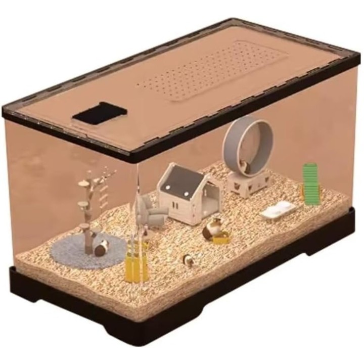 Buccvut Hamsterkäfig für kleine Tiere, transparent, zum Selbermachen, zum Ausbrechen von Kauspielzeug, leicht zu züchten, Ein