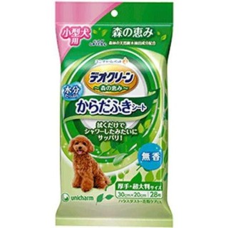Unicharm [Set Sale] Deoclean Körperwischtücher für kleine Hunde und Katzen, geruchsneutral, 28 Tücher x 2 Stück