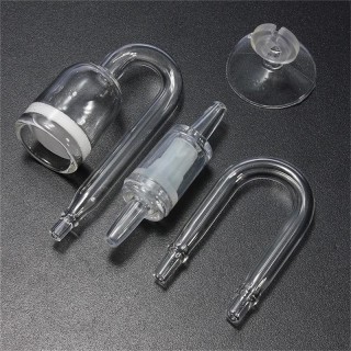 4-in-1-Aquarium-CO2-Diffusor-Set, Kohlendioxid-Zerstäuber, Rückschlagventil, U-förmiger Anschluss, Saugnapf für die Bepflanzu