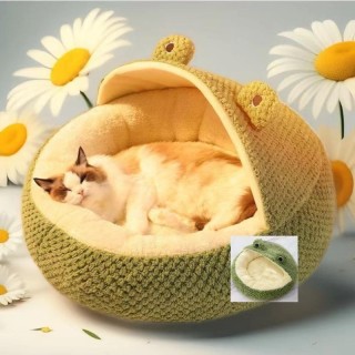Neues Haustiernest Frosch-Serie Katzennest Hundebett Warmes Hundenest Herbst- und Winterhausnest Heimtierbedarf S