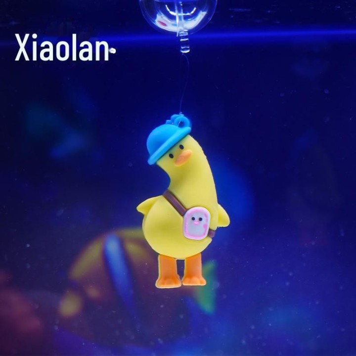 Neue Aquariumdekorationen: Liebesente, Krumme Ente, Beliebte Kuchen, Gelbe Ente, Taucherfiguren Love duck crooked head with f