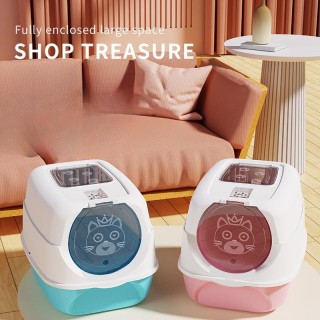 Katzentoilette, vollständig geschlossen, große, geschlossene Katzentoilette, spritzwassergeschützt, Katzentoilette, Schublade