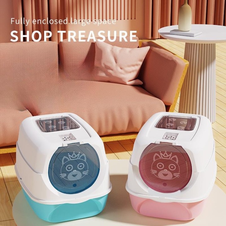 Katzentoilette, vollständig geschlossen, große, geschlossene Katzentoilette, spritzwassergeschützt, Katzentoilette, Schublade