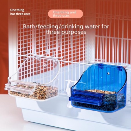 Transparenter Mehrzweck-Futternapf und Badebecken für Vögel und kleine Haustiere