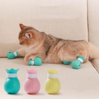 Katzenbadeprodukte Katzenfußhandschuhe kratzfeste Handschuhe kratzfeste Fußtasche Katzenhaltevorrichtung rosa