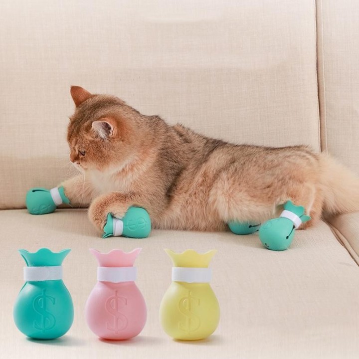 Katzenbadeprodukte Katzenfußhandschuhe kratzfeste Handschuhe kratzfeste Fußtasche Katzenhaltevorrichtung rosa