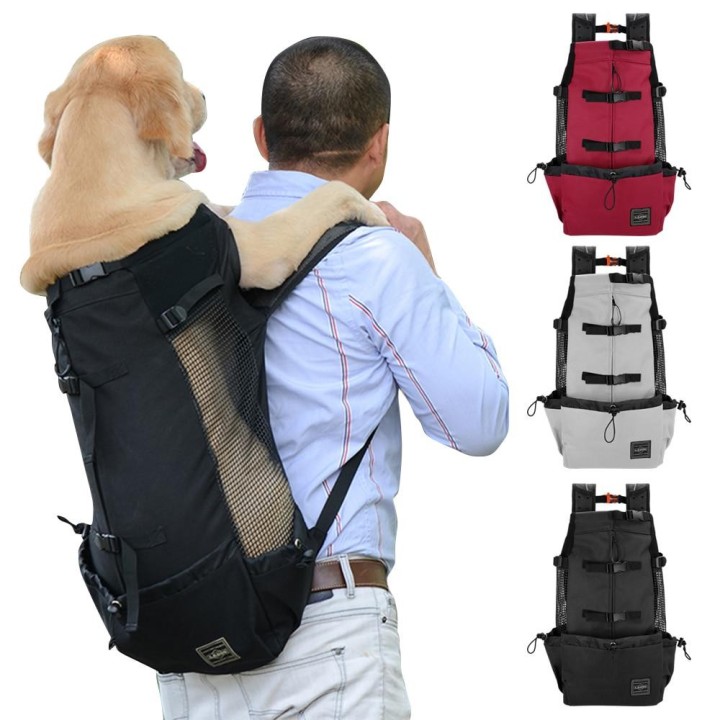 Tragbare Tasche Haustier Rucksack Wandern Fahrrad Outdoor Tasche Hund Französische Bulldogge M graue