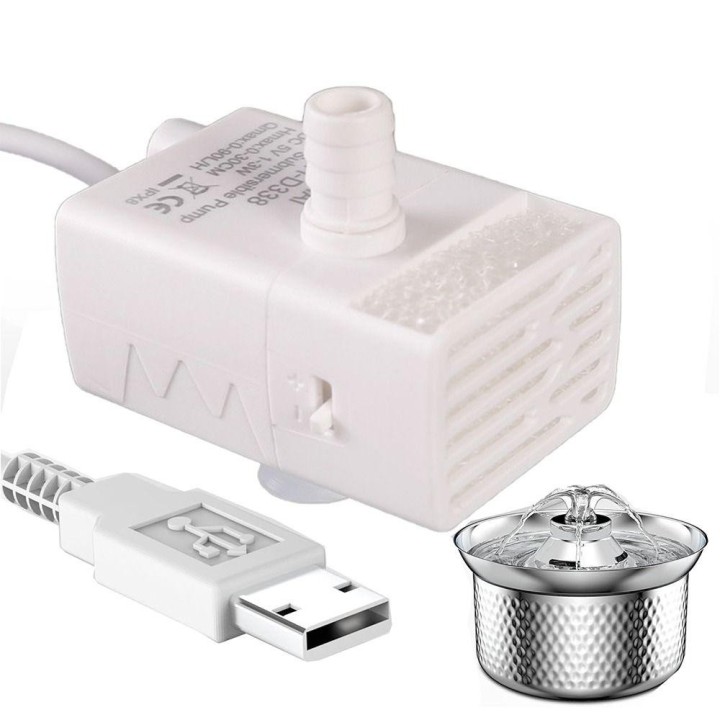 Ultra-leise Haustier-Wasserspenderpumpe 3 Saugnäpfe Wasserbrunnenpumpe Ersatz Home