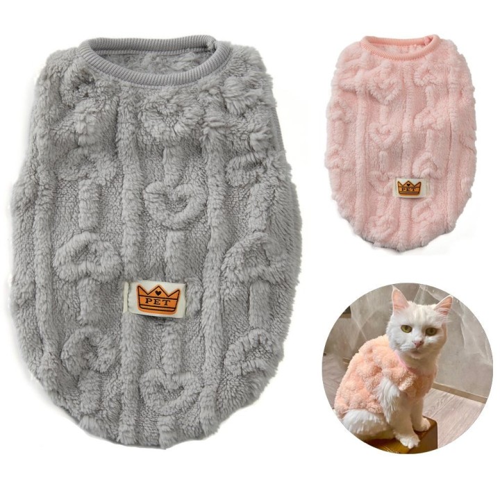 Herbst Winter Katze Hund Warme Kleidung Für Kleine Mittelgroße Hunde Katzen Haustier Fleece Sweatshirt Weiche Gemütliche West