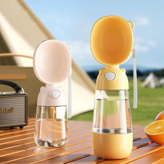 Tragbarer Wasserbecher für Haustiere, Trinkwasser, Hundespaziergang, Wasserbrunnen, Wasser und Futter für Haustiere, 2-in-1-B