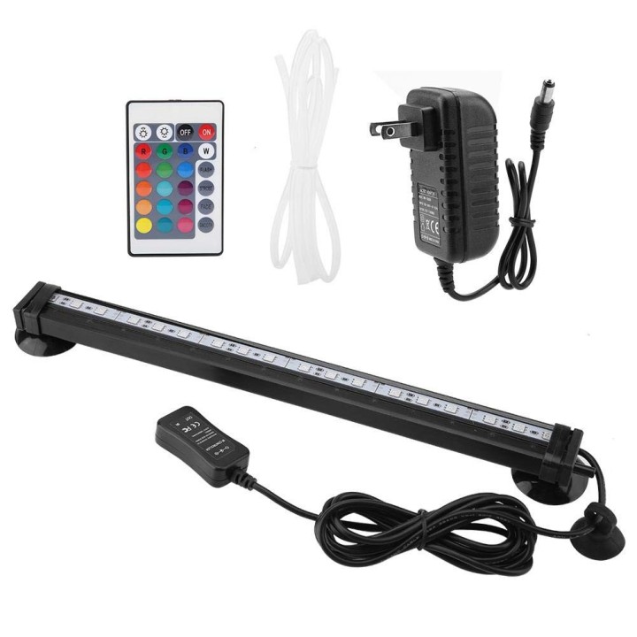 LED Aquarium Aquarium Licht mit Fernbedienung 4 Beleuchtungsstufen Aquarienbeleuchtung Tropische Zierpflanzen Energie inkl. S