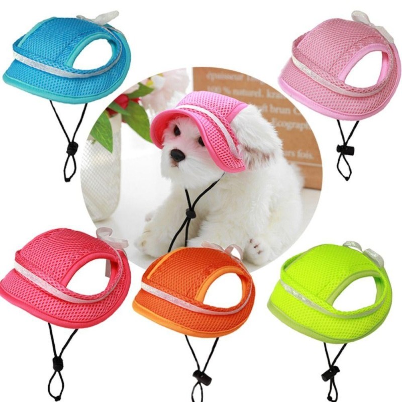Atmungsaktive Prinzessin Haustier Kappe Runde Krempe Fliege Hund Sombrero Hut Mode Hund Baseball Caps Sommer S grün