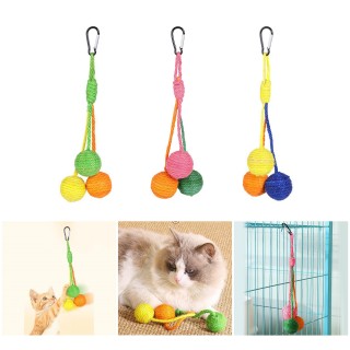 Sisalball für Katzen, buntes Spielzeug mit Sound für spannendes Spielen, Backenzahnwerkzeug für Kätzchen, Sisalseilball-Spiel