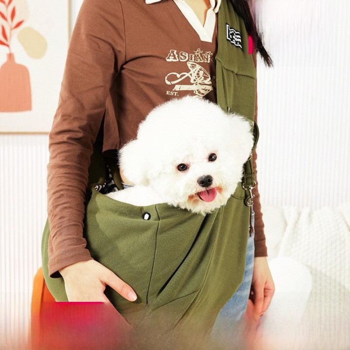 Faltbare graue Haustier-Umhängetasche – tragbarer und atmungsaktiver Reiserucksack für mittelgroße Hunde