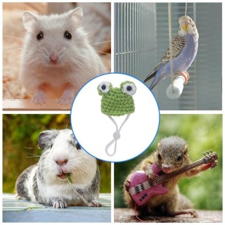 Kleine Haustiermütze, handgefertigt, gestrickt, für Hamster, Streifenhörnchen, Meerschweinchen, Hamster, Spielzeug, Tierbedar