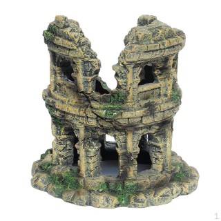 Aquarium-Dekor, Kunstharz, künstliche Dekoration, römisches Kolosseum-Modell für Aquarium, Landschaft,