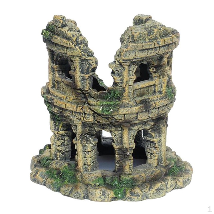 Aquarium-Dekor, Kunstharz, künstliche Dekoration, römisches Kolosseum-Modell für Aquarium, Landschaft,