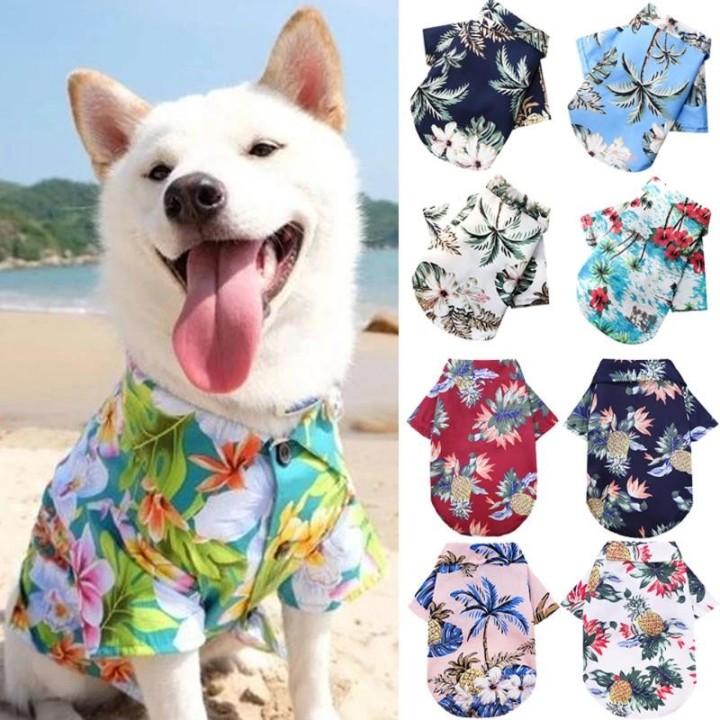 Hawaiian Haustier Hund T Shirts Katze Hund Welpen Sommer Strand Kleidung Weste Bluse Bekleidung A-XS