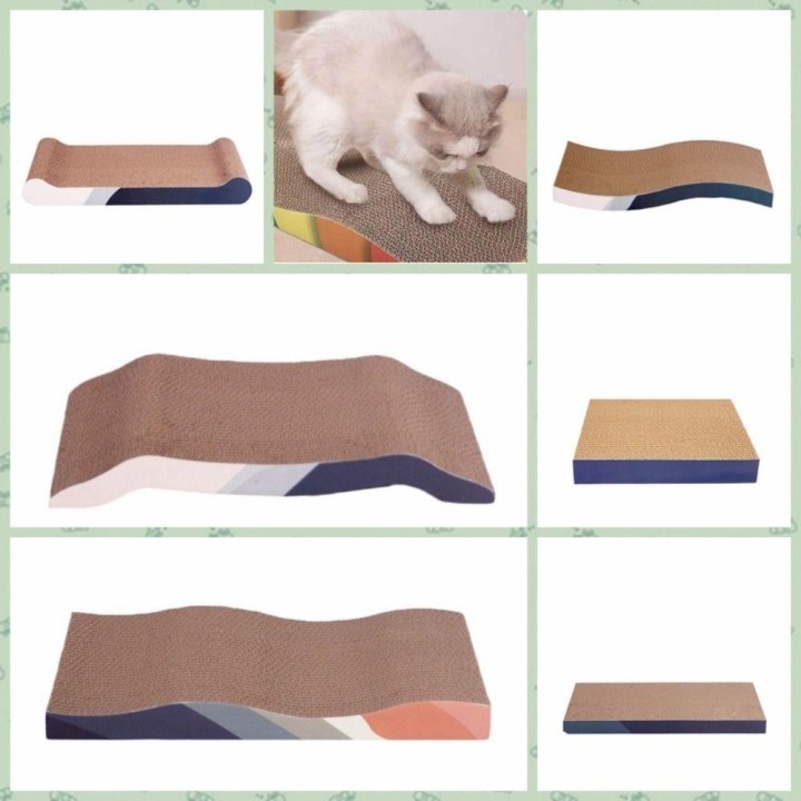 Katzenkratzer aus Wellpappe, Pappe, verschleißfest, Katzenkrallenschleifer, Pappe, spielende Katzen square