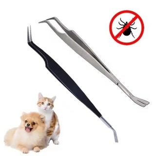 2 in 1 Hundelaus-Clip Professionelle Haustiere Floh- und Zeckenentferner Zeckenentferner Pinzette Zeckenentfernung silber