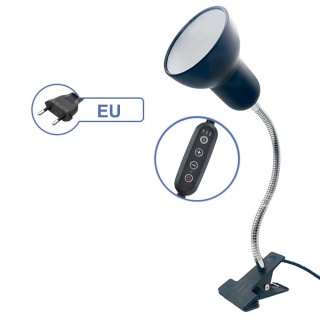 Wärmelampe für Reptilien, drehbare Halterung für Reptilienlicht mit Klemme, UVA/UVB-Heizlampe, 25 W/50 W/75 W 75W silber