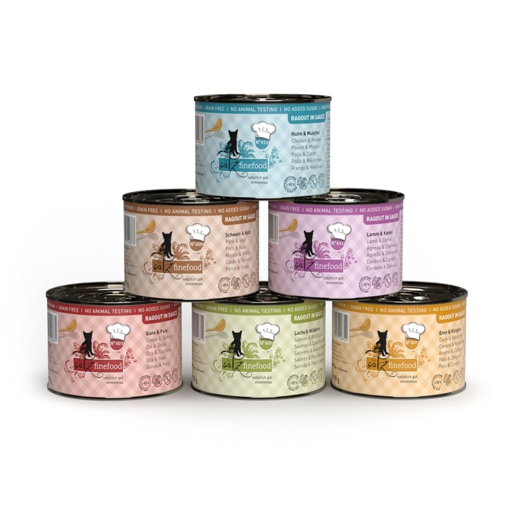catz finefood Ragout 6 x 190 g - Mixpaket (6 Sorten)