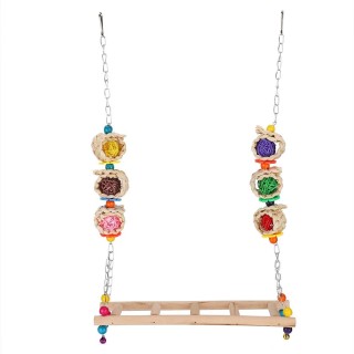 Hölzernes Haustier Huhn Hängendes Schaukelspielzeug Vogel Papagei Huhn Kletterständer Leiter Trainingsspielzeug