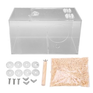 Vogelbrutkasten aus Acryl, transparenter Papageien-Nistkasten mit Standstange und Polsterung für alle Small