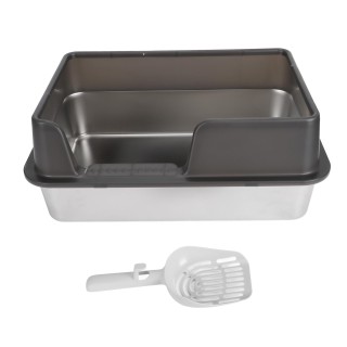 Edelstahl Katzentoilette Hohe Seiten Anti Spritzwasser Leicht zu Reinigen Geschlossene Katzentoilette für