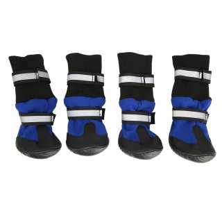 4Pcs Hund Stiefel Wasserdichte Pet Booties Reflektierende Atmungsaktive Abgrifffeste High Top Haustier Schuhe für Indoor XL