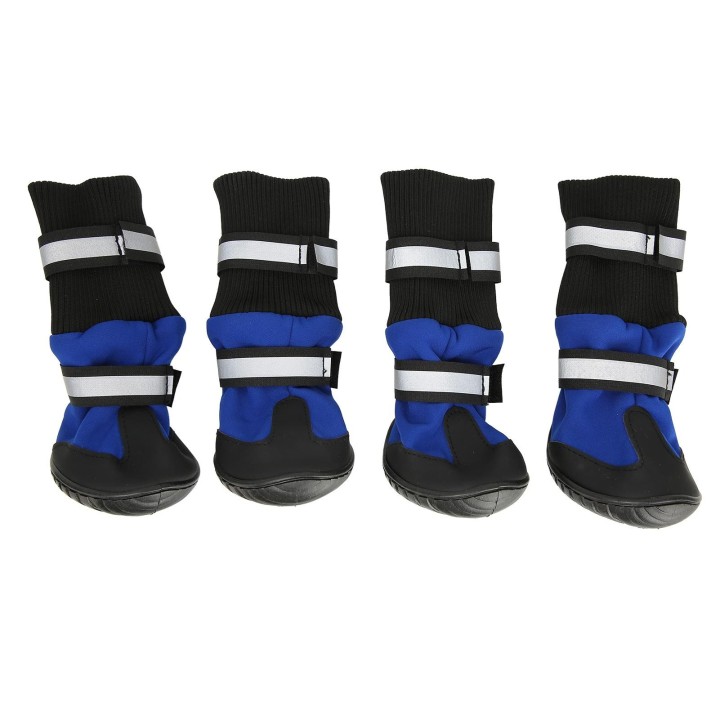 4Pcs Hund Stiefel Wasserdichte Pet Booties Reflektierende Atmungsaktive Abgrifffeste High Top Haustier Schuhe für Indoor XL