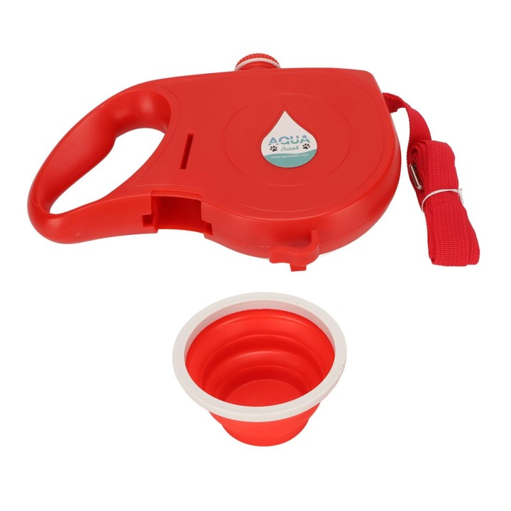 Einziehbare Hundeleine, 360 Grad, eingebaute Wasserflasche, Welpenleine mit faltbarer Schüssel, Mülleimer