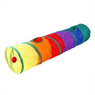 Katzentunnel, sicherer, umweltfreundlicher, interaktiver Regenbogen-Spieltunnel für kleine Haustiere, Hunde, gerade