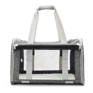 Transportbox für Haustiere, atmungsaktiv, faltbar, weiches Kissen, tragbare Katzentragetasche für Reisen im Flugzeug oder Aut