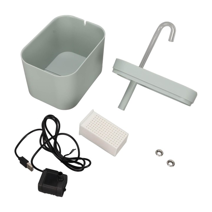 1,5 l Katzenwasserbrunnen, automatischer, geräuscharmer Trinkbrunnen für Haustiere, Spender für Katzen und Hunde, US-Stecker