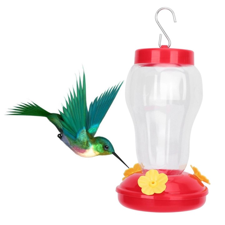Kunststoff Outdoor Blume Kolibri Wasser Schüssel Vogel Fütterung Feeder für GartenRed