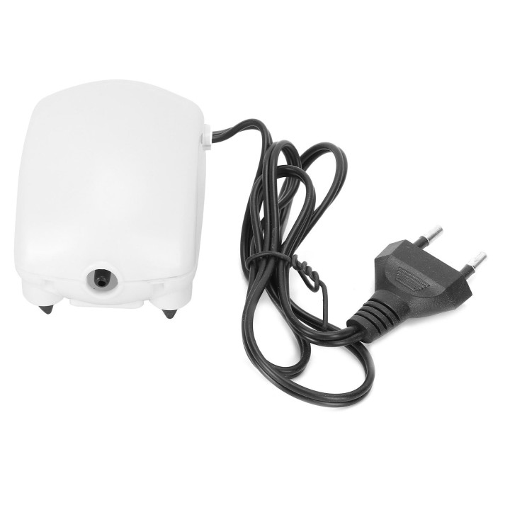 Sauerstoffpumpe mit Einzelloch, wiederaufladbar, geräuschlose Sauerstofffüllung, kleine Fischbelüfter für Fischtank, EU-Steck