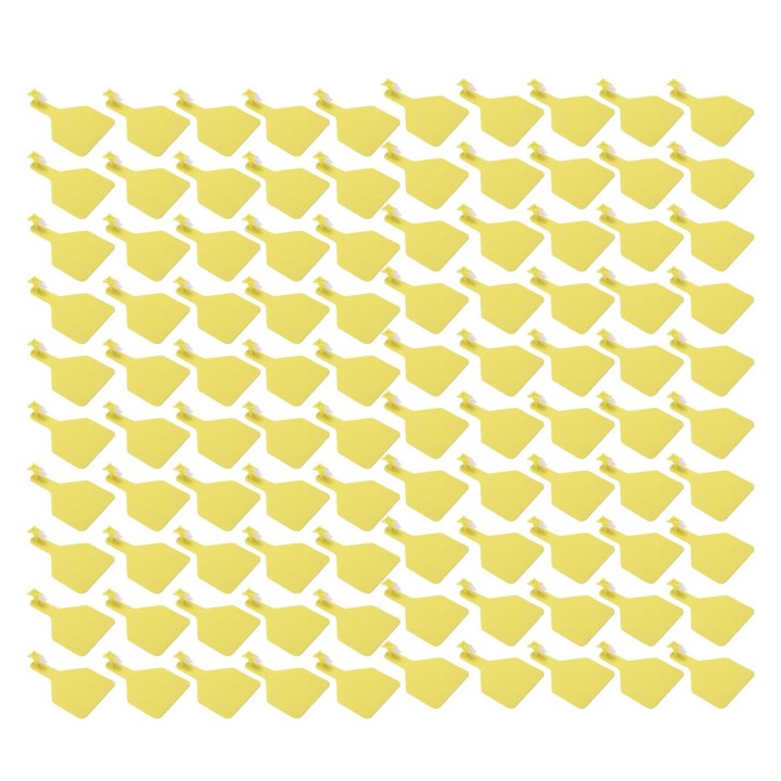 100 Stück leere Ohrmarken für Nutztiere, verdickte TPU-Ohrmarken, wiederverwendbare Tierohrmarken für Milchkühe, Rinder gelb