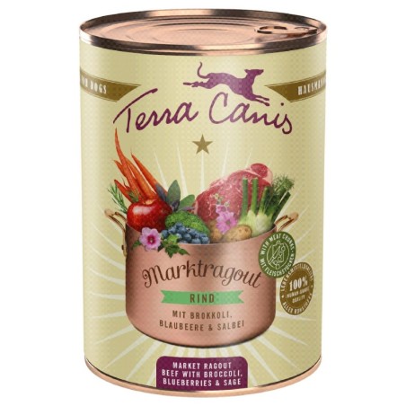 Terra Canis Marktragout 6 x 385 g - Rind mit Brokkoli, Heidelbeeren & Salbei