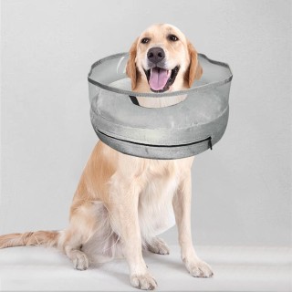 Aufblasbarer Hundekegel-Alternativen-Schutzkegel für die Genesung von Hunden, weicher Haustier-Donut M blau