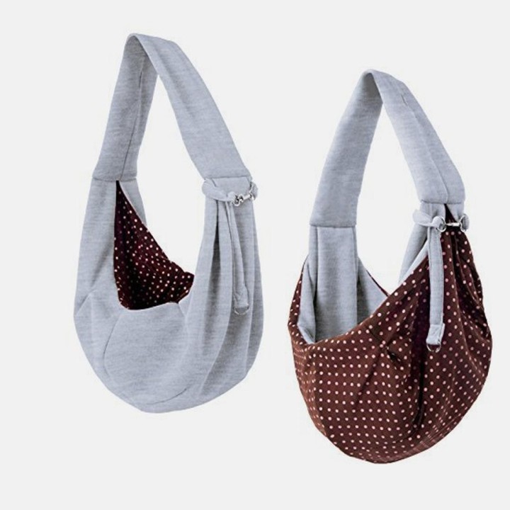 Hundetragetuch, verstellbar, für Haustiere, Umhängetasche, wendbar, für Welpen, Reise, Sicherheit, Schulter grau