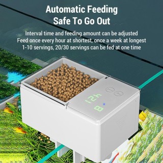 Automatischer Fischfutterautomat mit Timing und Digitalanzeige 150mL/500mL Tragbarer Futterspender für 150ml button battery w