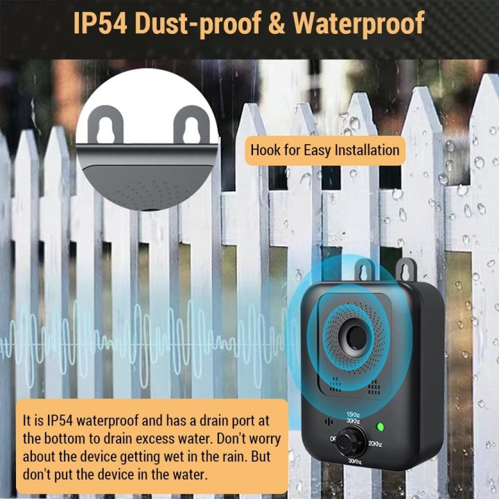 Anti-Bell-Geräte Smart Ultra-sonic Hund Bark Control Geräte Wasserdichte Tragbare Hund Bellen PU86 schwarz