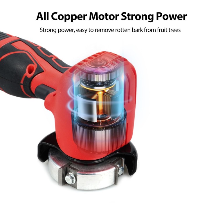 16,8 V Lithium-Hand Grinder Cordless Baum Rinde Entferner Obst Baum Rinde Entferner, Wiederaufladbare EU Plug schwarz rot