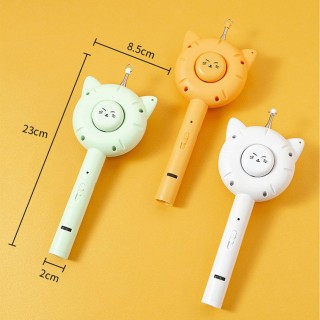 Katzenspielzeug, Laser-Teaser-Stick, Federglocke, Haustierkamm, Katzenspielzeug, einziehbarer Teaser-Stick gelb