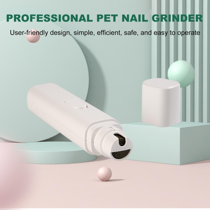 Haustier-Nagelschleifer für Katzen und Hunde, professionell, 50 dB USB-Schnellladung, 3 Stunden Arbeitszeit weiß