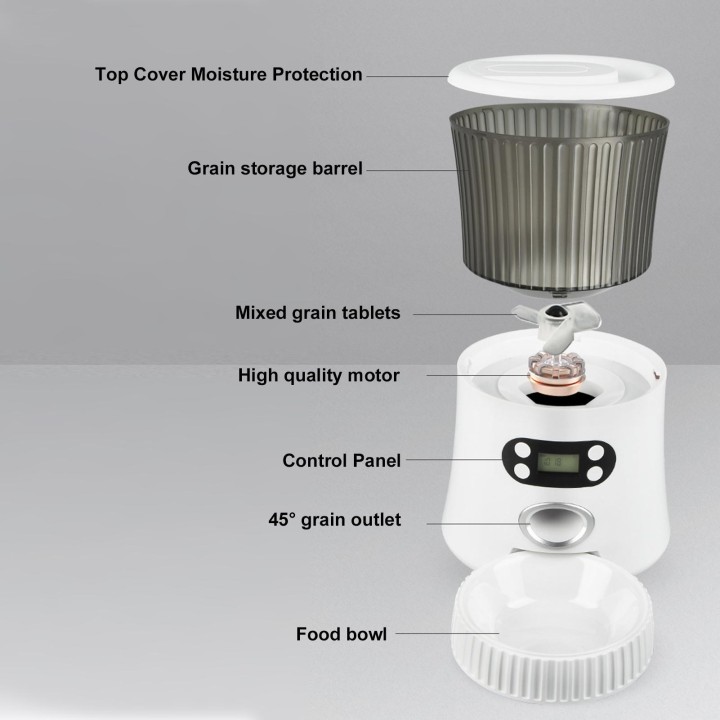 Automatischer Futterautomat für Haustiere, programmierbares zeitgesteuertes Futtergerät für Haustiere, intelligenter Futtersp